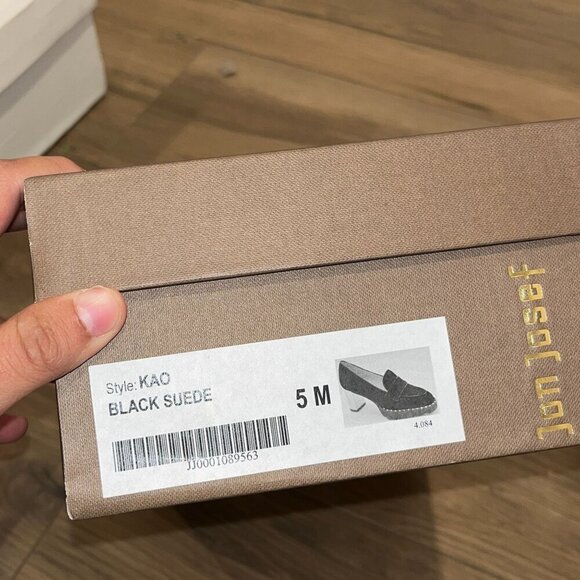 NWT Anthropologie Jon Josef Kao Black Suede Loafer Heels size5 - Picture 6 of 6